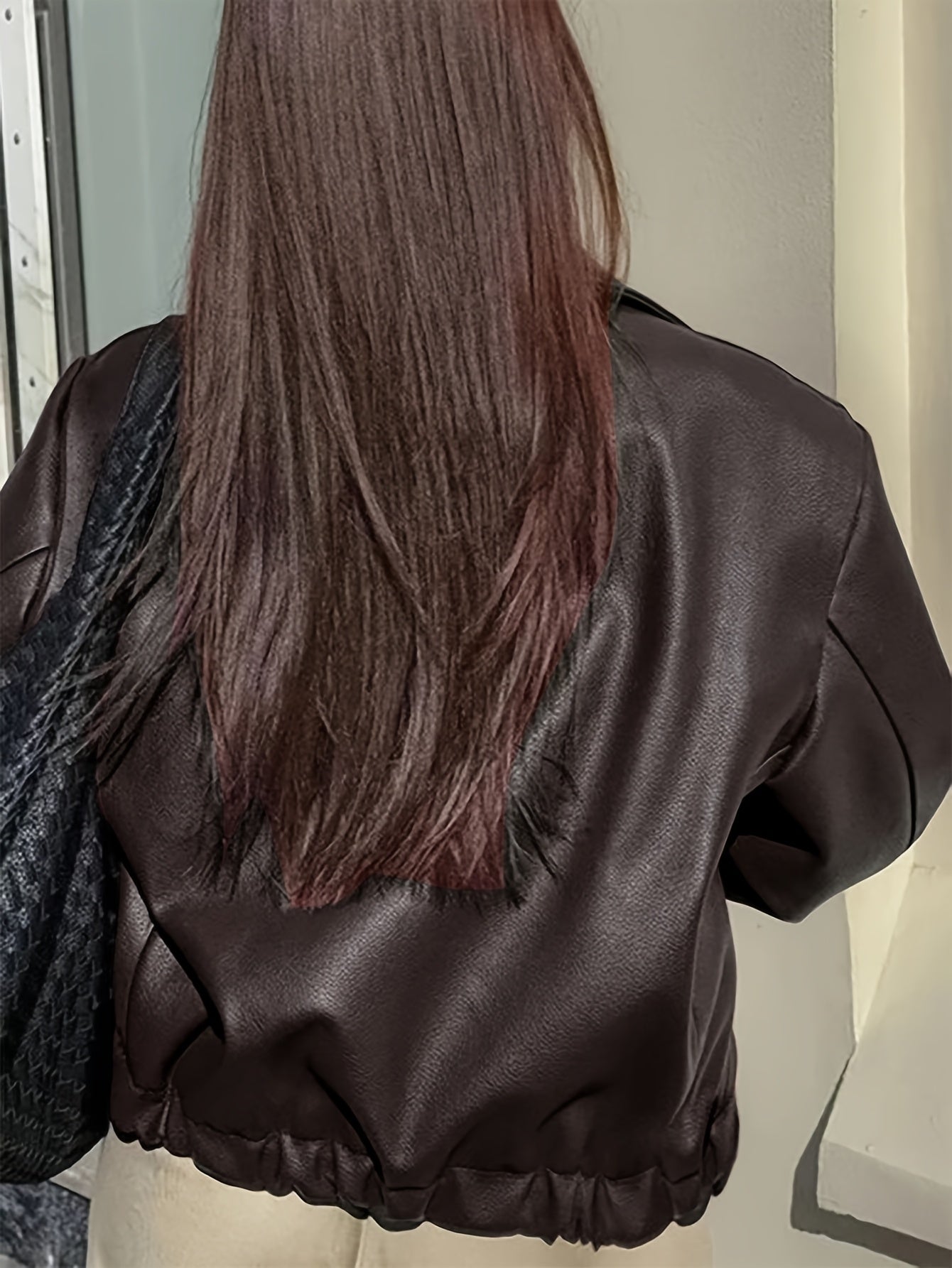 Stylowa Casual Retro Kurtka Motocyklowa dla Kobiet - Kurtka PU