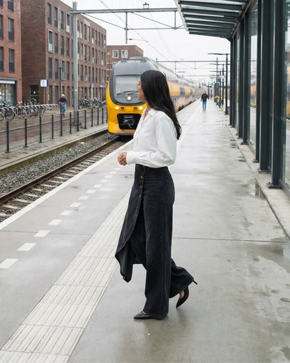 Spodnie jeansowe z wiązaniem