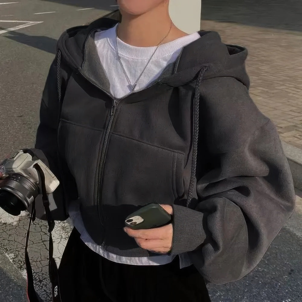 Bluza z kapturem damska z długim rękawem i dużym rozmiarem