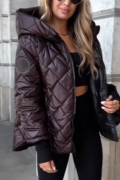 Nadia | Pikowana Kurtka w Kolorze Wina