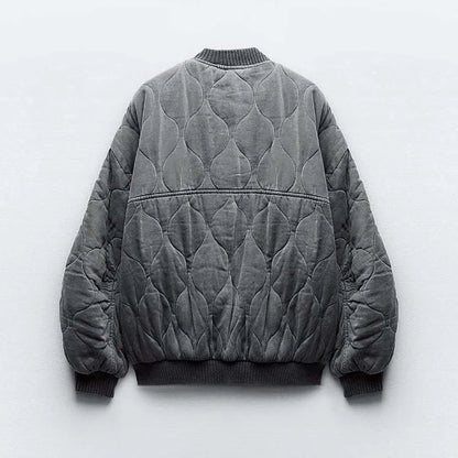 Kaccey - Luźna szara kurtka bomberka