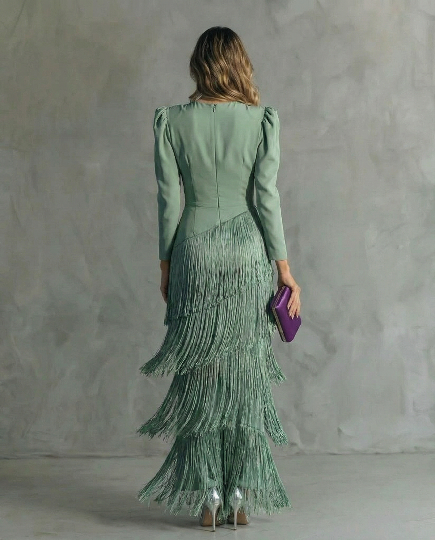 Czesława | Elegancka sukienka midi z frędzlami